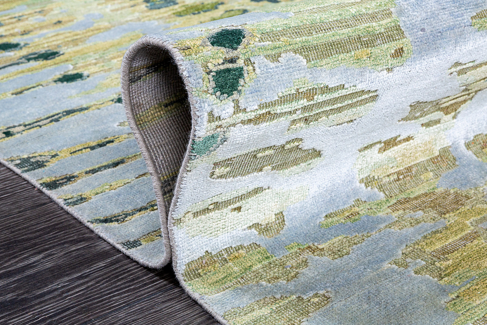Индийский ковёр из шёлка и шерсти «WEST HOLLYWOOD» M218-GREEN