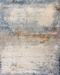 Индийский ковер из бамбукового шёлка, шерсти и хлопка «CHAOS THEORY» ESK351-AWHITE-FDENIM 1