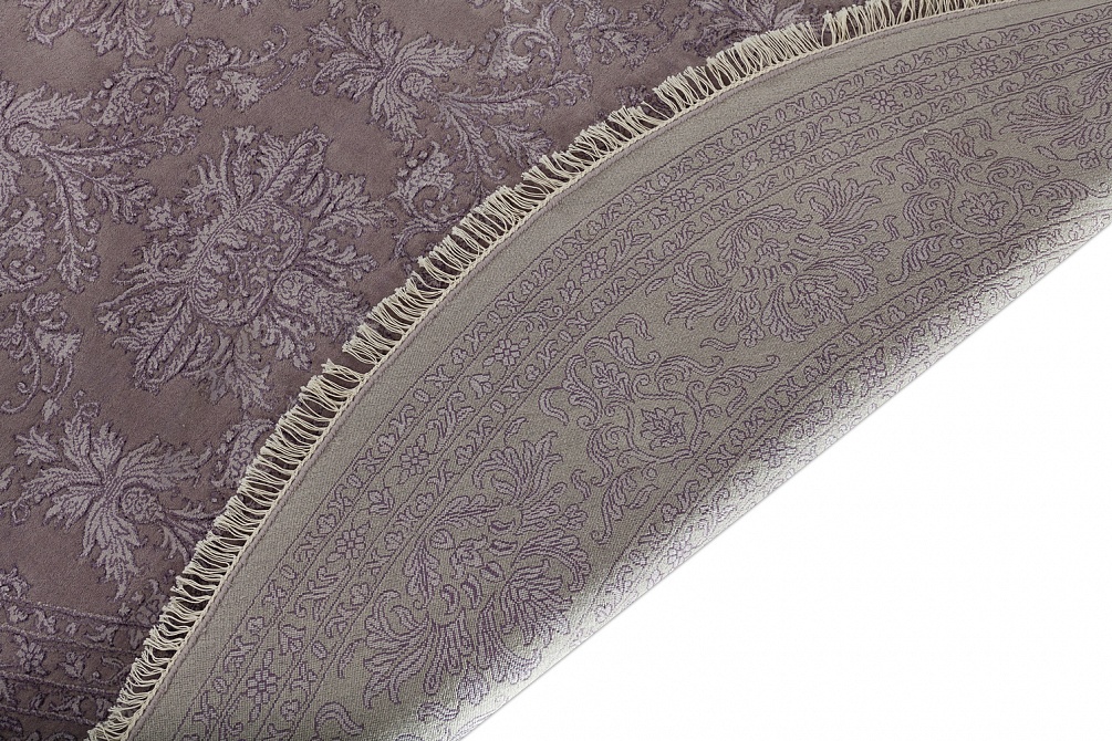 Индийский ковер из шерсти и арт-шёлка «KING OF AGRA» NO55-GRY-GRY 3-1(Round)