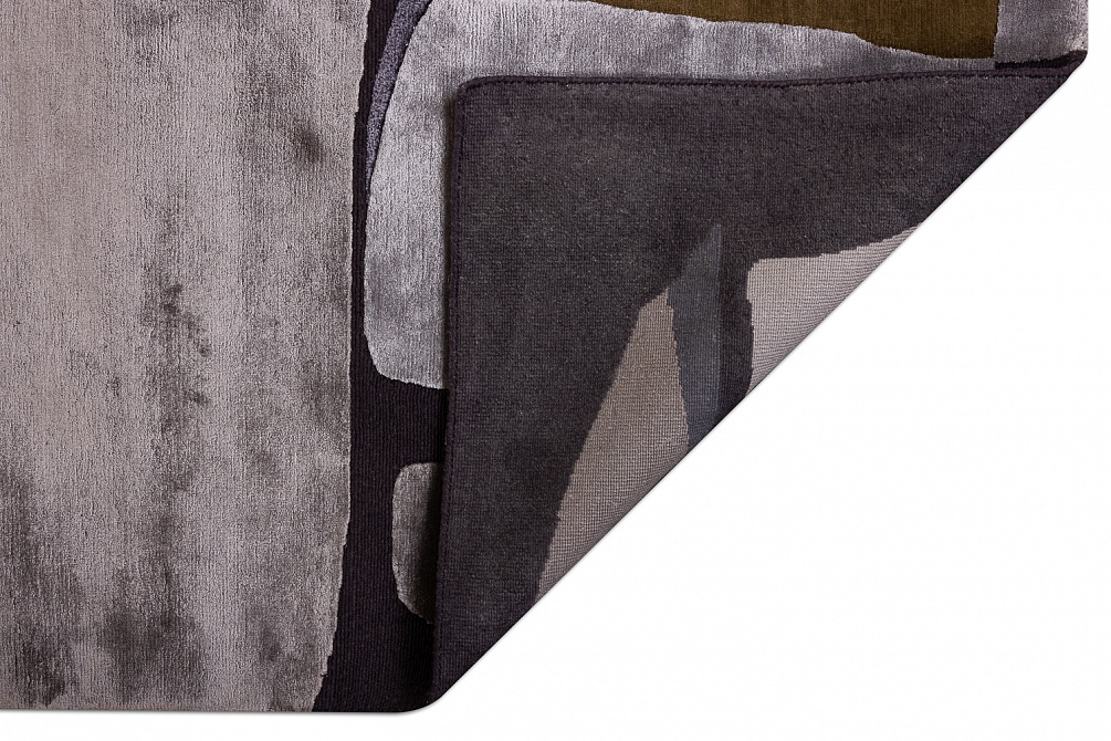 Индийский ковер из шерсти, шёлка и эвкалиптового шёлка «TECTONIC» D2-C5