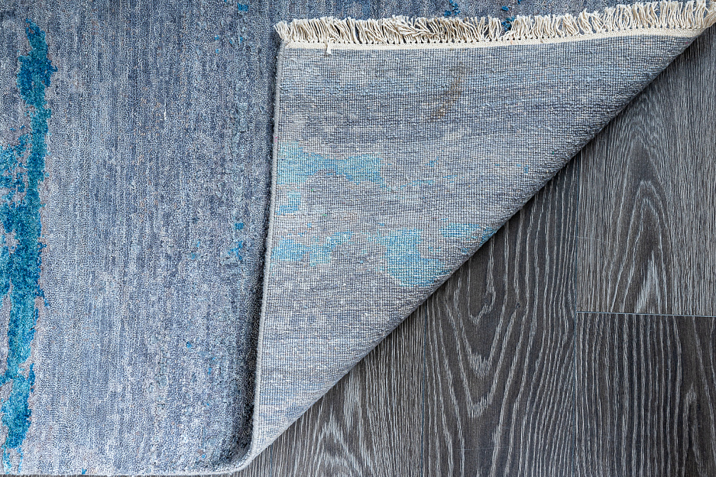 Индийский ковёр из шерсти и шёлка «WEST HOLLYWOOD» PJ2103-SILVER-BLUE