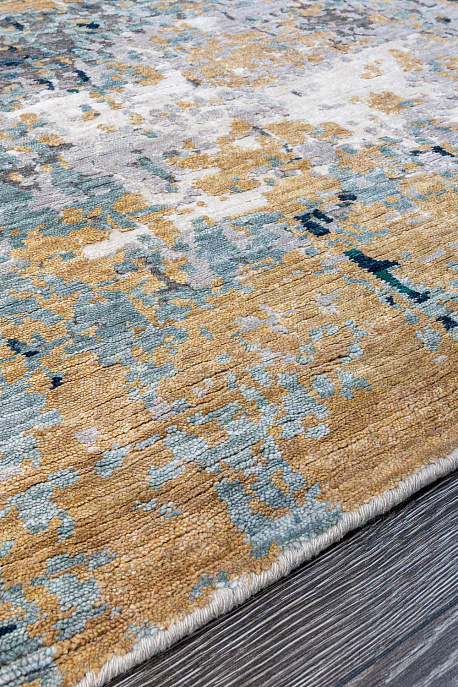 Индийский ковёр из бамбукового шёлка «STORM V» RN103-SILVER-BLUE
