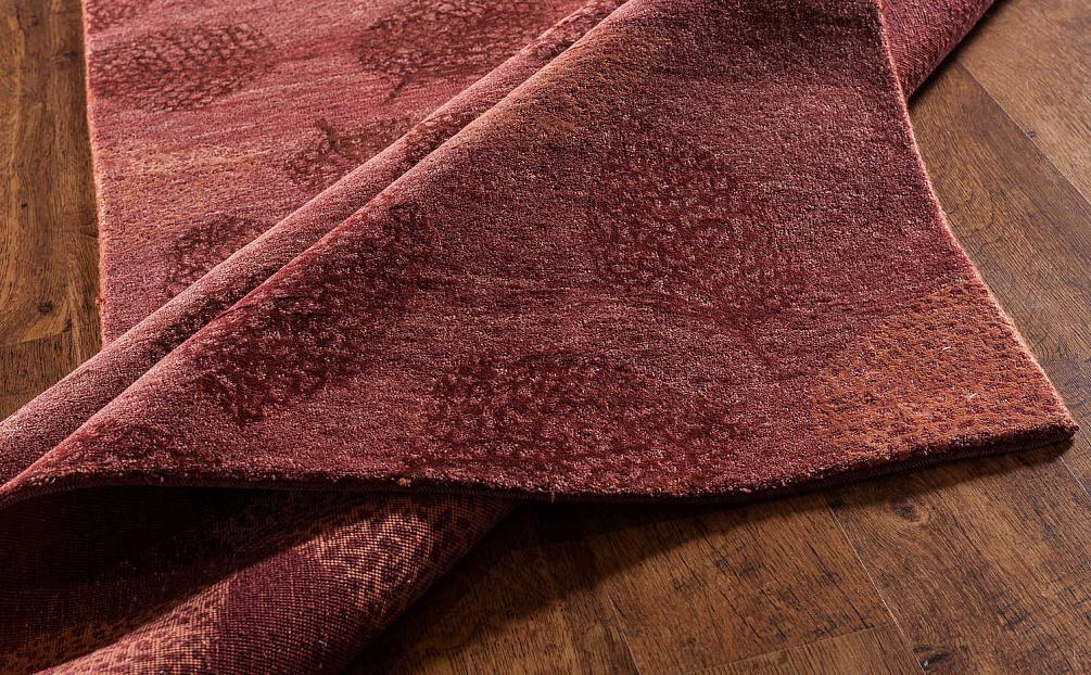 Индийский ковёр из шерсти и арт-шёлка «NEW DAMAST» 168-RED3