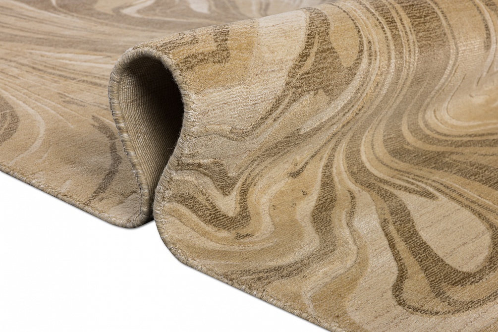 Индийский ковер из арт-шёлка и шерсти «EVEREST» 2023309-TAN