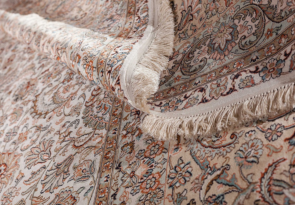 Индийский ковер из шёлка «KASHMIR SILK 24Х24» WC 2009 CREAM (367x493) 7
