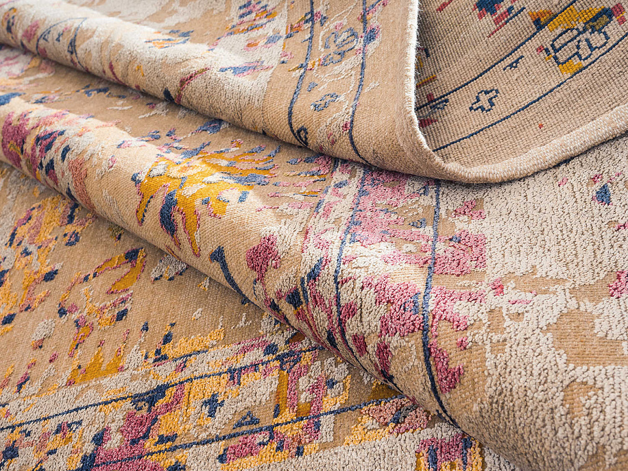 Индийский ковёр из арт-шёлка и шерсти «LUXE» 0698-003ARIA-MLT