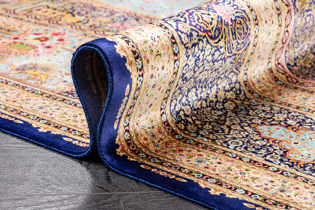 Иранский ковер из шёлка и модала «MASTERPIECE QUM» 006-23-JAMSHIDI Turquoise