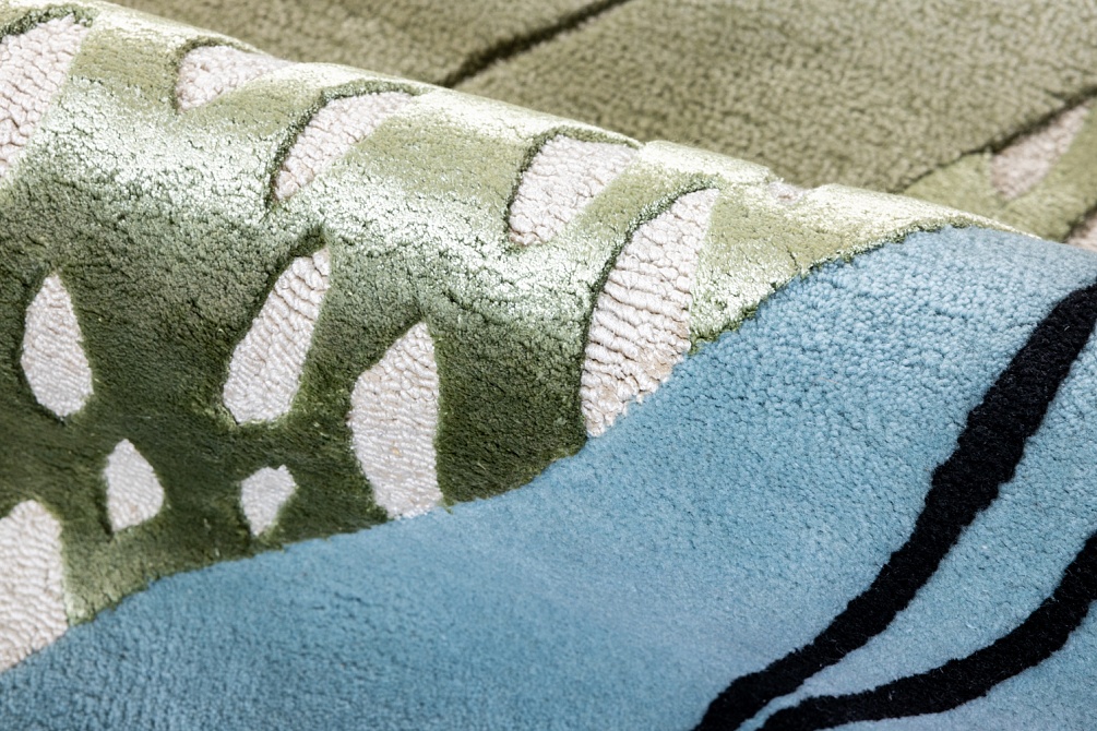 Китайский ковер из эвкалиптового шёлка и шерсти «RIVIERA» MOSS