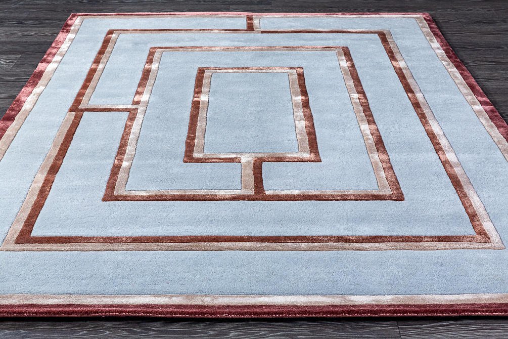 Индийский ковёр из шерсти и арт-шёлка «GEOMETRIC» G6-COLOR1