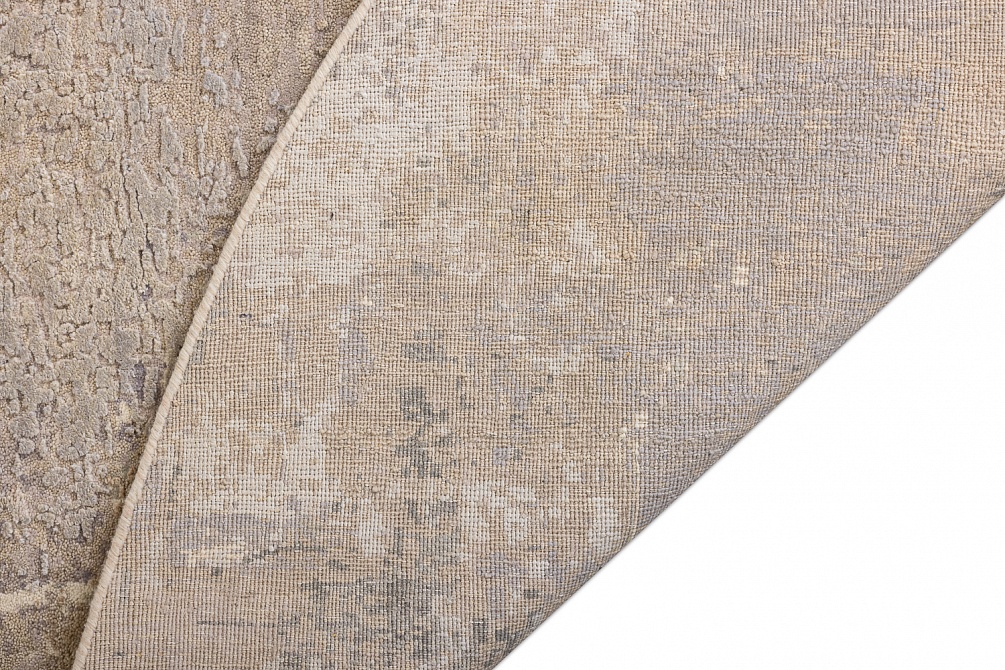 Индийский ковер из шерсти и шёлка «HOLLYWOOD ART» CE9399A-GREY(Round)