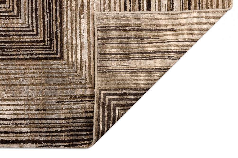 Индийский ковер из бамбукового шёлка, шерсти и хлопка «UVENUTI» LRB1666-MBROWN-LCOFFEE