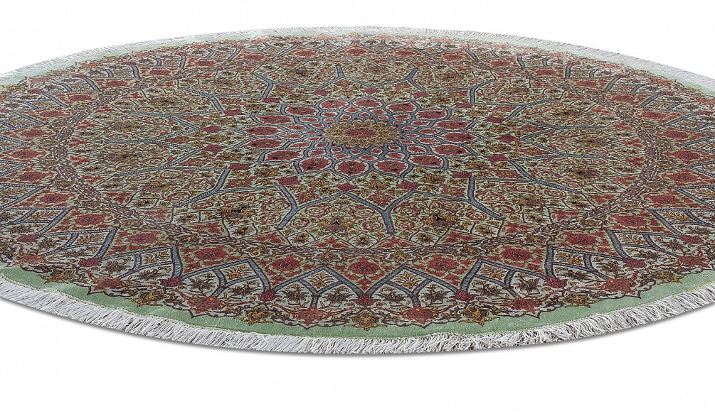 Иранский ковер из шёлка «QOM» 7-147-IR(Round)