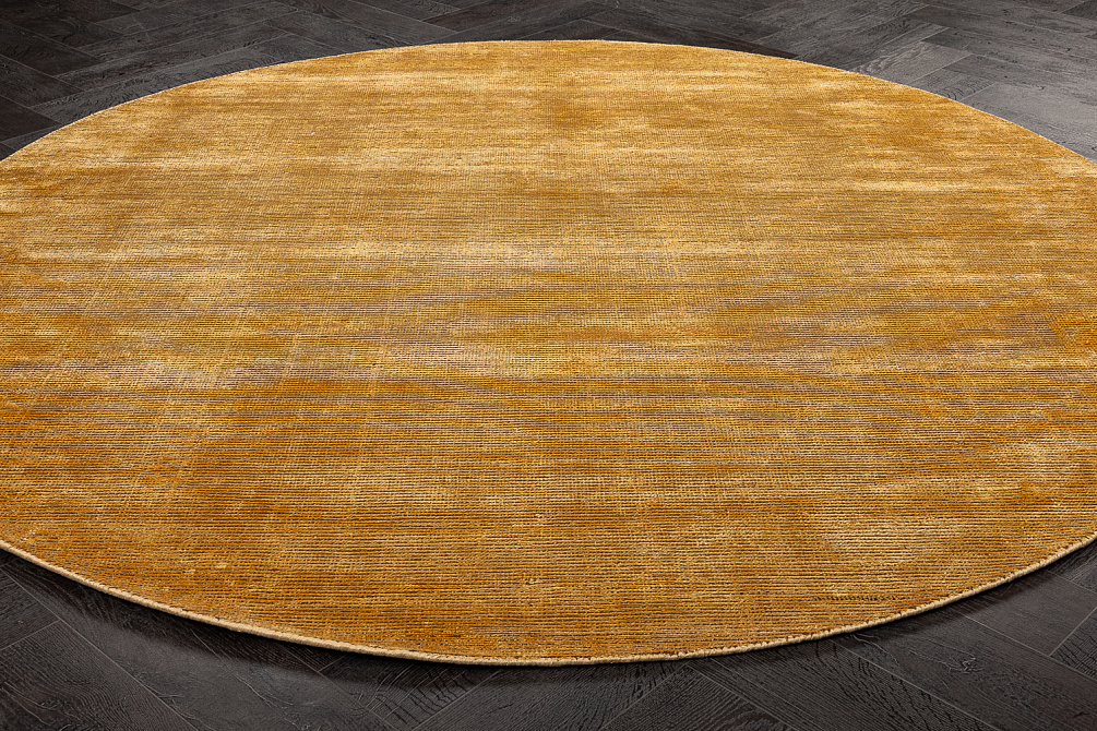 Индийский ковер из шерсти и арт-шёлка «MURUGAN» PLAIN-ANT-GLD-DC01/F033(Round)