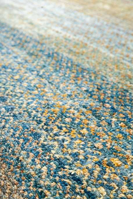 Индийский ковёр из шерсти и шёлка «MALIBU» BLUE-GOLD