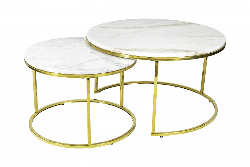 Кофейный столик Goldy Marble (набор из 2-х штук) MH05-M504-30 – купить в Перми по цене 50 150 ₽ в интернет-магазине Kover.ru