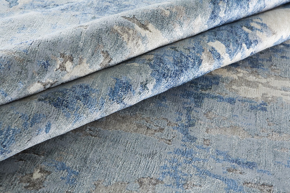 Индийский ковер из арт-шёлка и хлопка «STORM» FR1217C-BLU-NEW