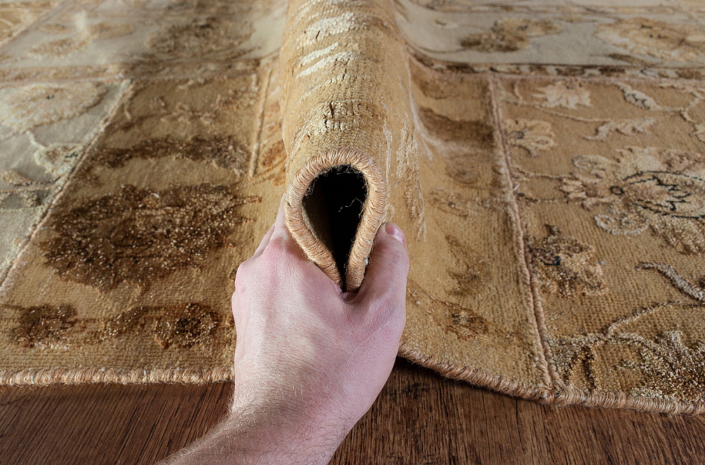 Индийский ковёр из шерсти и шёлка «PROVENANCE» PSK952-BGE-BGE