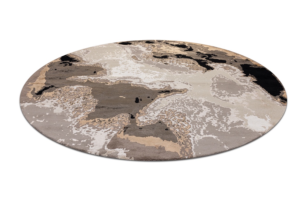 Индийский ковер из шерсти и бамбукового шёлка «VELVET MIRAGE» CONTINENT(Round) 2