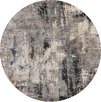Индийский ковер из арт-шёлка «STORM» FR1221-SILVER-CHARCOAL(Round) 1