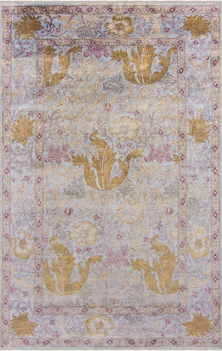 Индийский ковер из шёлка «ZIEGLER SILK» AJ101-LBLU-LBLU