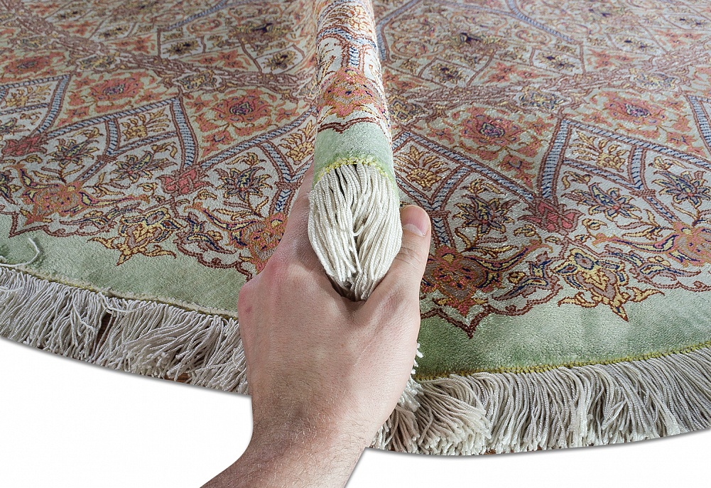 Иранский ковер из шёлка «QOM» 7-147-IR(Round)