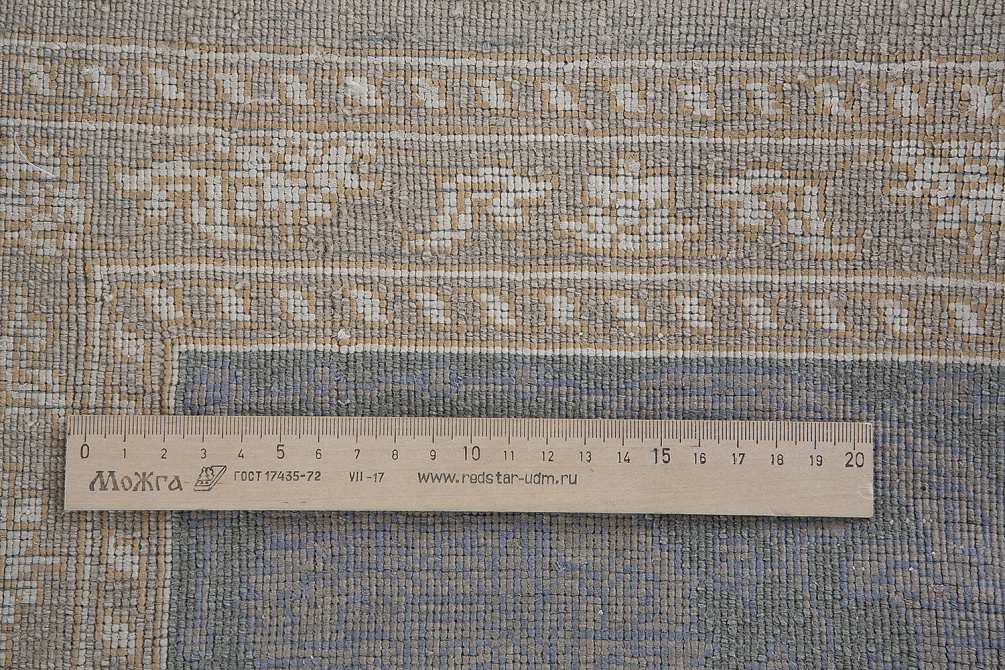 Индийский ковер из шерсти и арт-шёлка «KING OF AGRA» RO11-CRE-LBLU