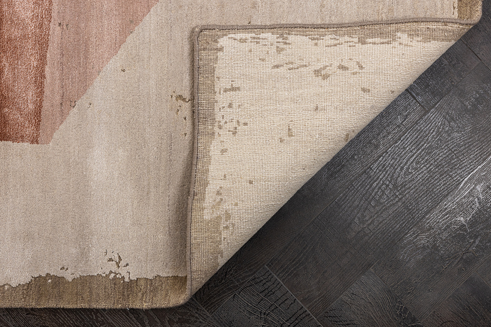 Индийский ковер из бамбукового шёлка, шерсти и хлопка «CHAOS THEORY» ESK330-FLAX-CTAN