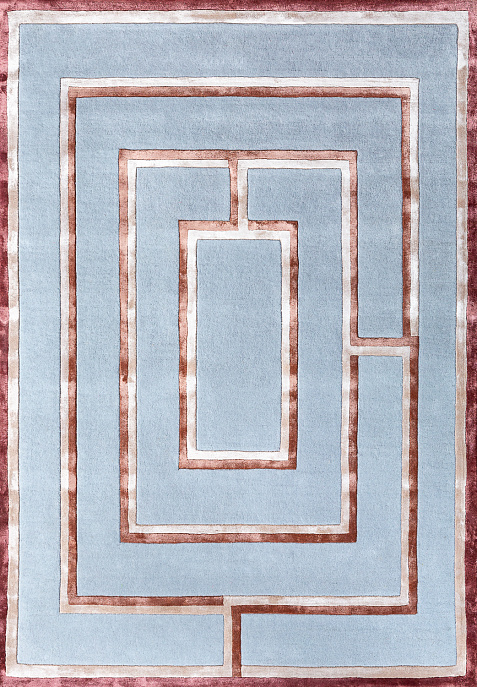 Индийский ковер из шерсти, арт-шёлка и хлопка «GEOMETRIC» G6-COLOR1