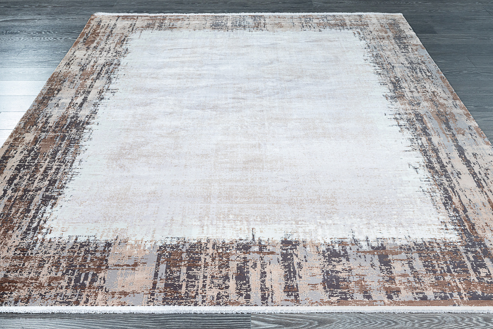 Турецкий ковёр из эвкалиптового шёлка и акрила «VERANO» 9348B-GREY-BROWN