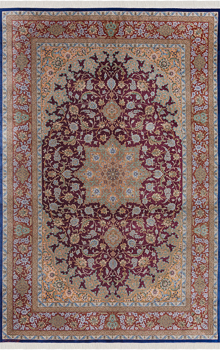 Иранский ковер из шёлка «QOM» 9-594-Meermehdi-IR