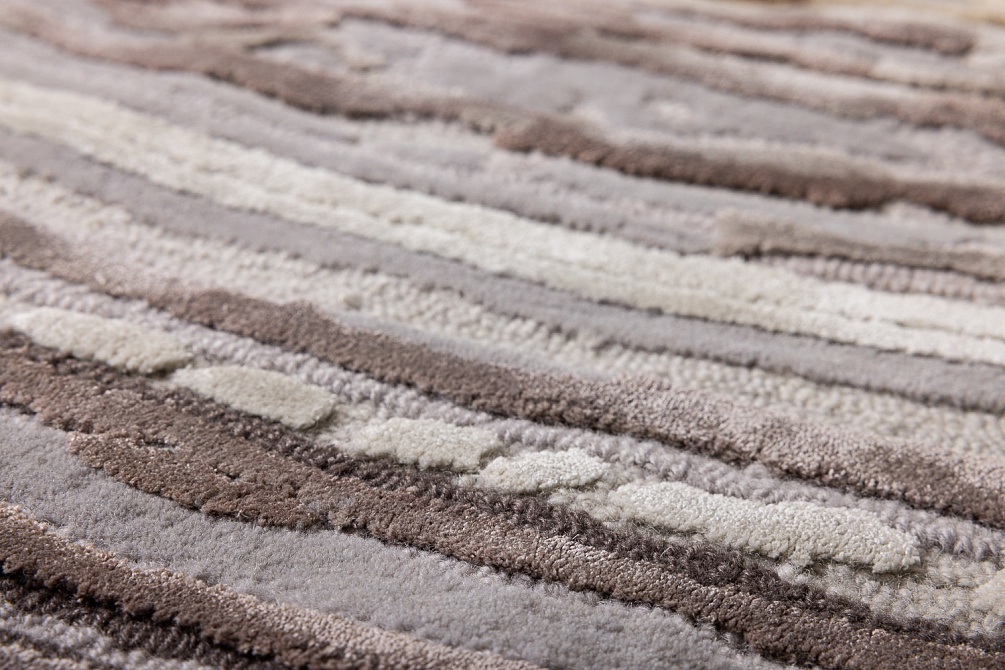 Индийский ковер из шерсти, бамбукового шёлка и хлопка «KUMO» BLK-01