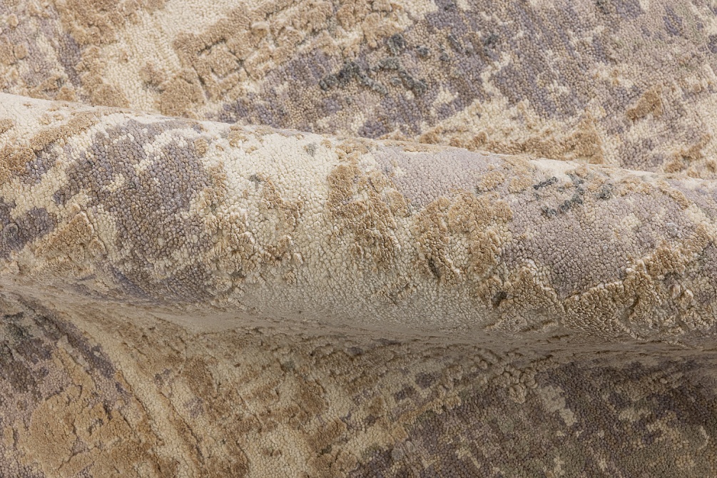 Индийский ковер из шерсти и шёлка «HOLLYWOOD ART» CE9399A-GREY(Round)