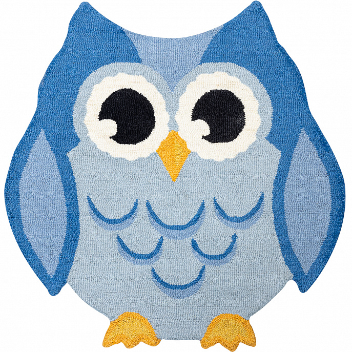 Индийский ковер из шерсти «FAUNA FUN» OWL-BLUE