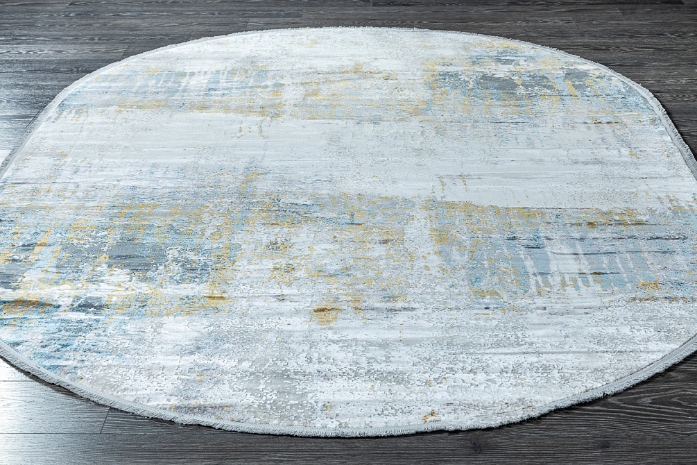 Турецкий ковёр из эвкалиптового шёлка и акрила «OLIMPOS» 3000A-B.O.GRY-B.L.GRY(Oval)