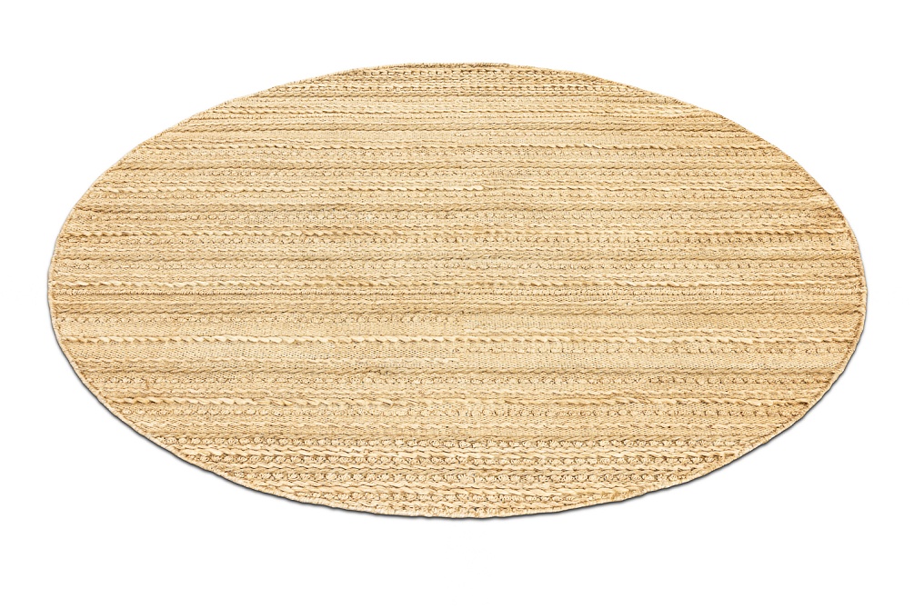 Индийский ковер из джута «JUTE MODERN» CHAMPAGNE-MARINE-2(Round) 2