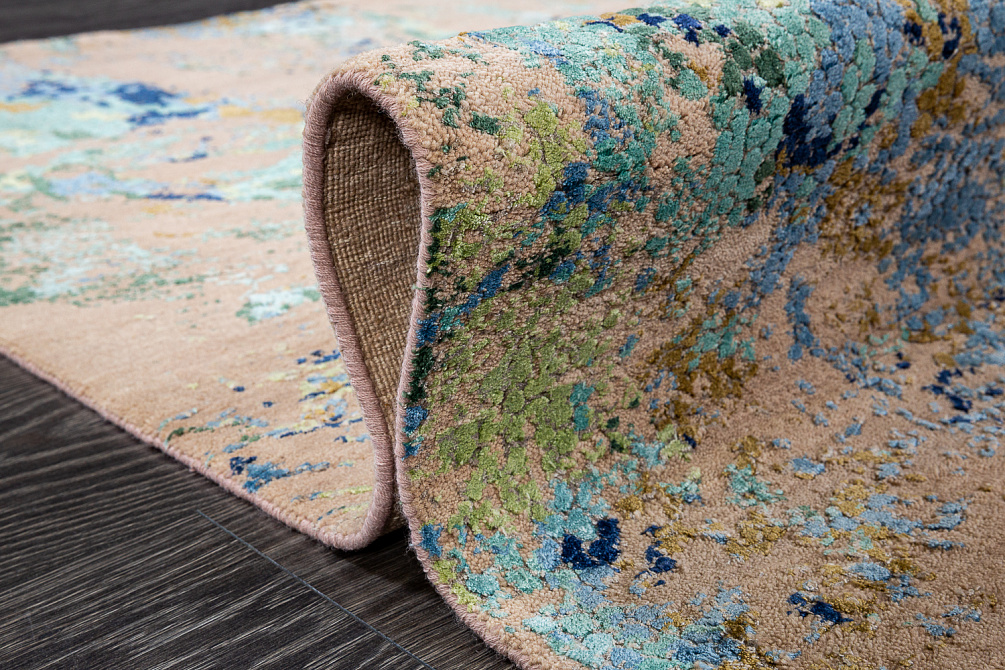 Индийский ковёр из шерсти и бамбукового шёлка «UNSTRING» SRB713-PTINT-PNEED
