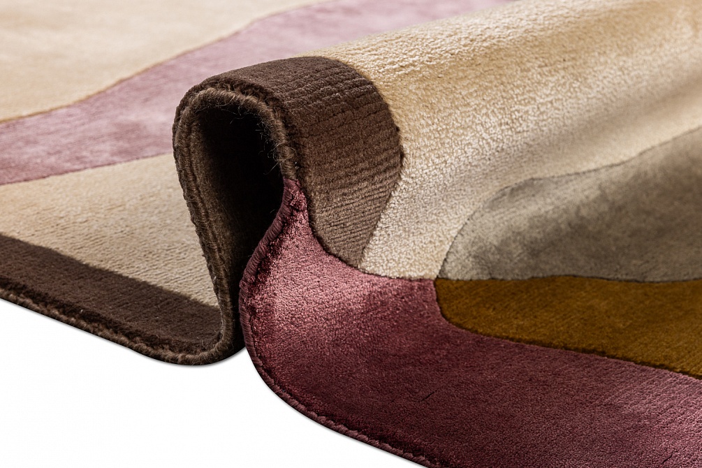 Индийский ковер из шерсти, шёлка и эвкалиптового шёлка «TECTONIC» D1-C5