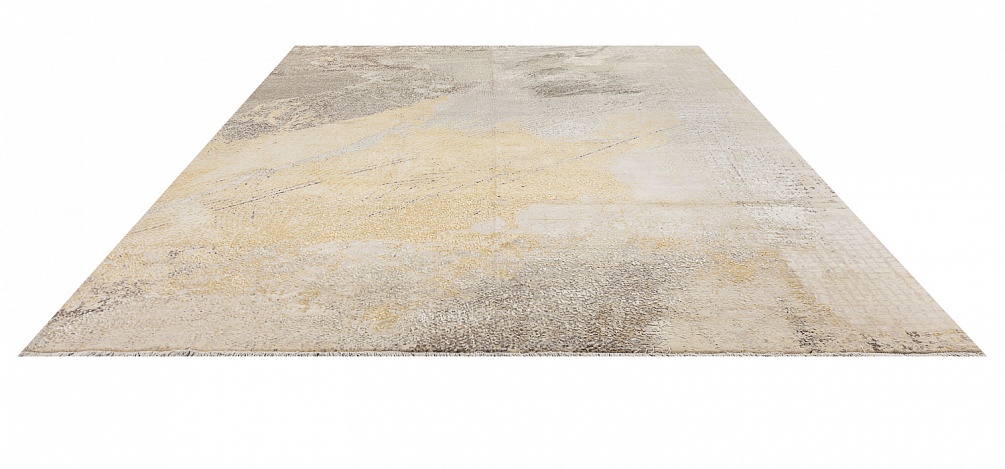 Индийский ковер из шерсти, шёлка и хлопка «HOLLYWOOD ART» CE9296A-CHARCOAL-YELLOW