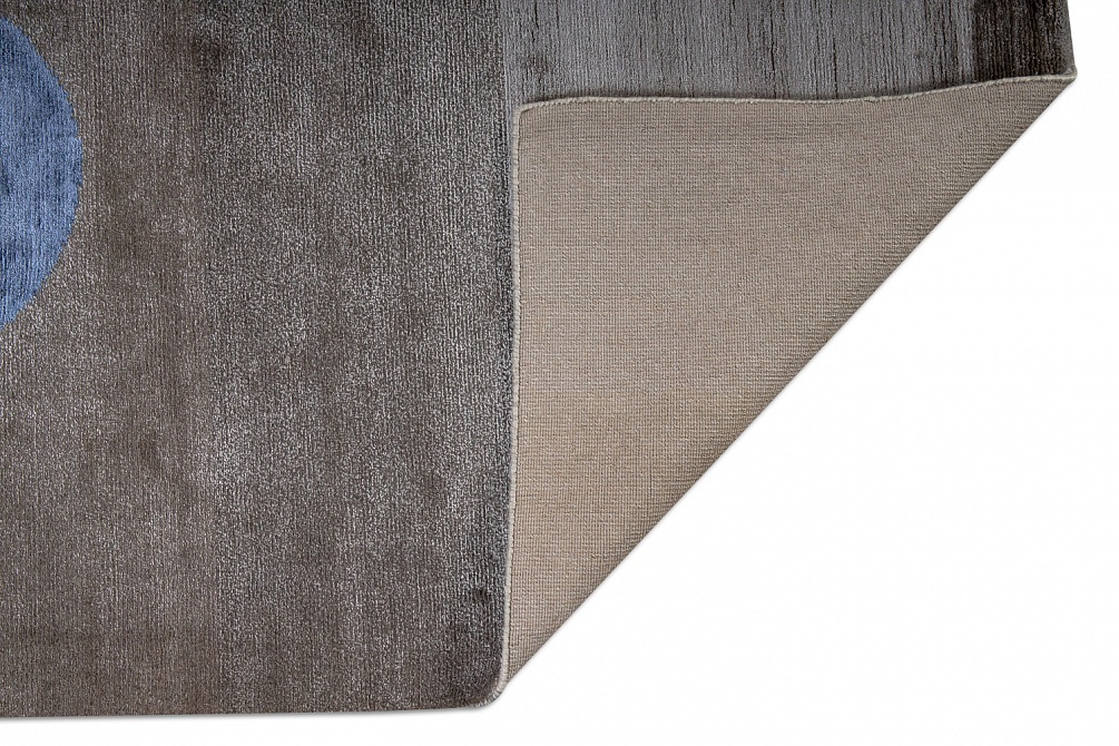 Индийский ковер из арт-шёлка «BAUHAUS» DESIGN №02-1-BLUE-GOLD