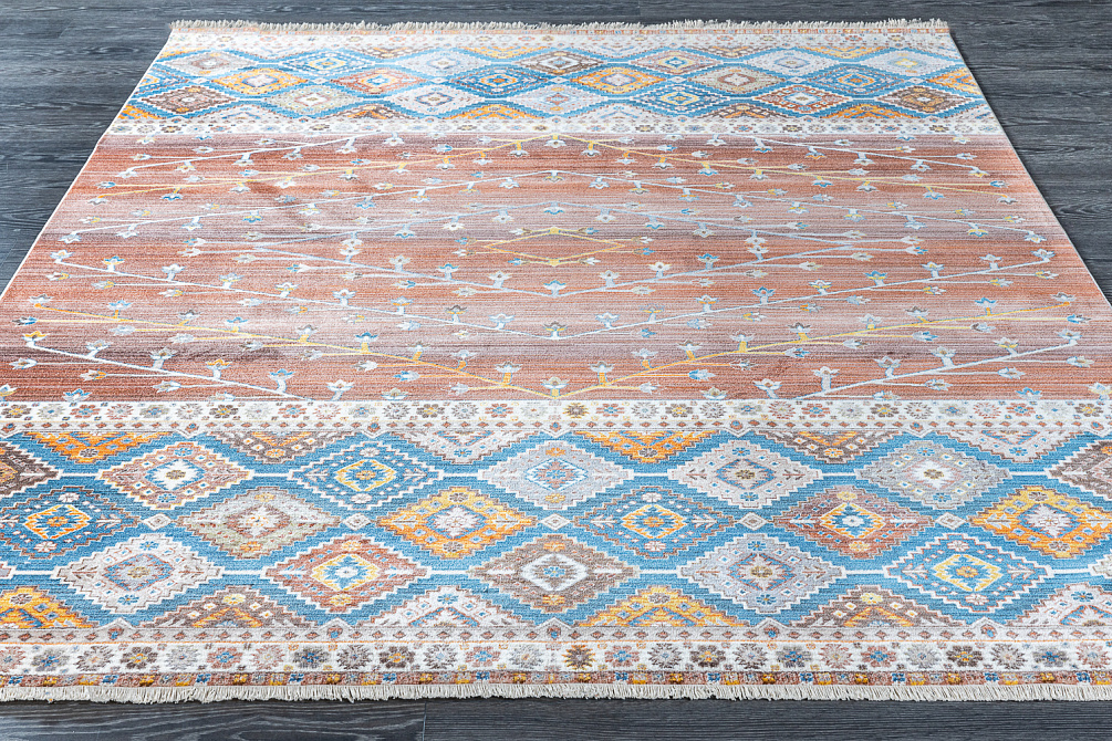 Турецкий ковёр из полиэфирного шёлка «MYSTIC» 0670A-RED-NAVY