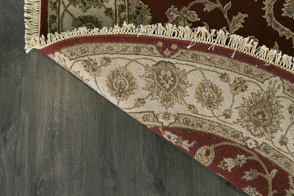 Индийский ковер из шерсти и шёлка «PLATINUM» AK1511-DRED-IVR(Oval)