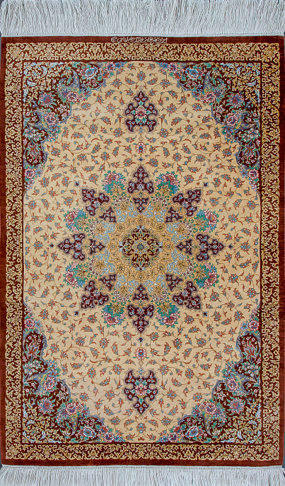 Иранский ковер из шёлка «QOM» 9-192/S-IR