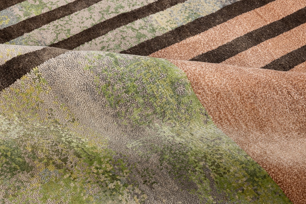 Индийский ковер из бамбукового шёлка, шерсти и хлопка «CHAOS THEORY» ESK369-CGREY-LTWIST 4