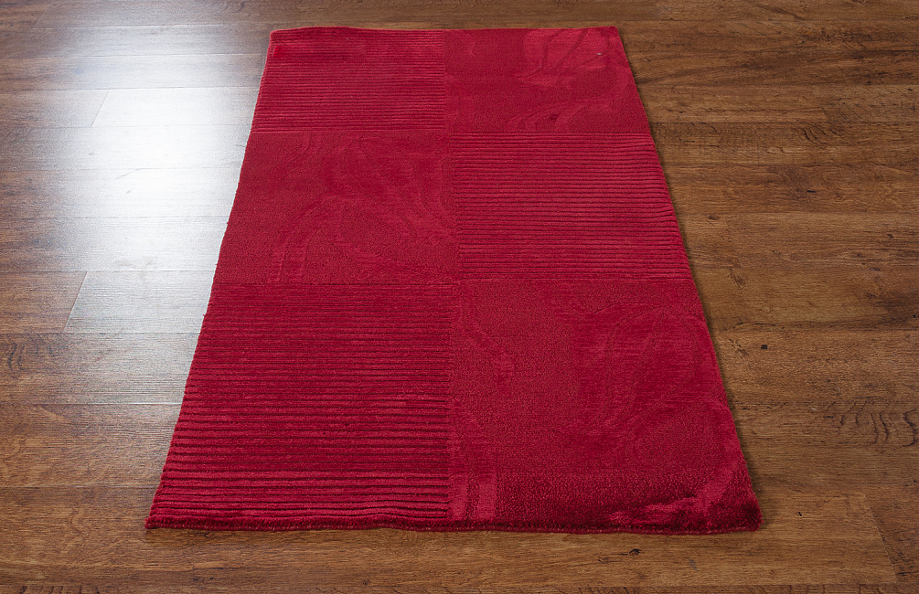 Индийский ковер из шерсти и арт-шёлка «AVANTGARDE» 711-725-A RED