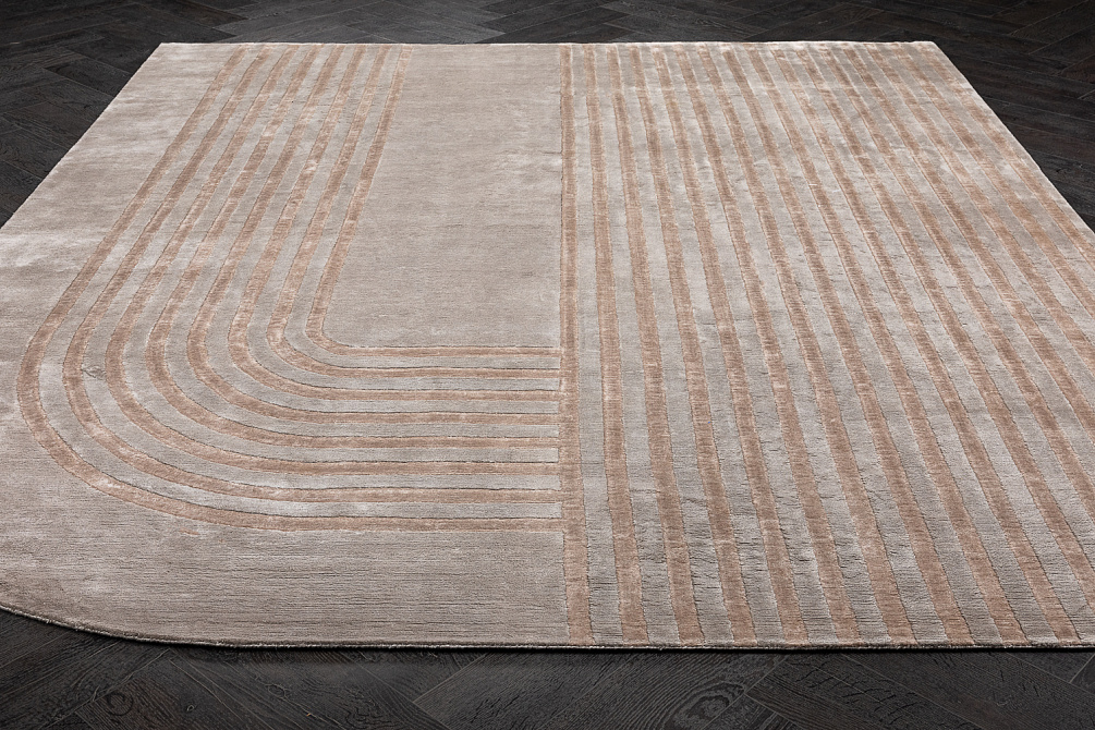 Индийский ковер из арт-шёлка и шерсти «LINES» LINES-05-BGE