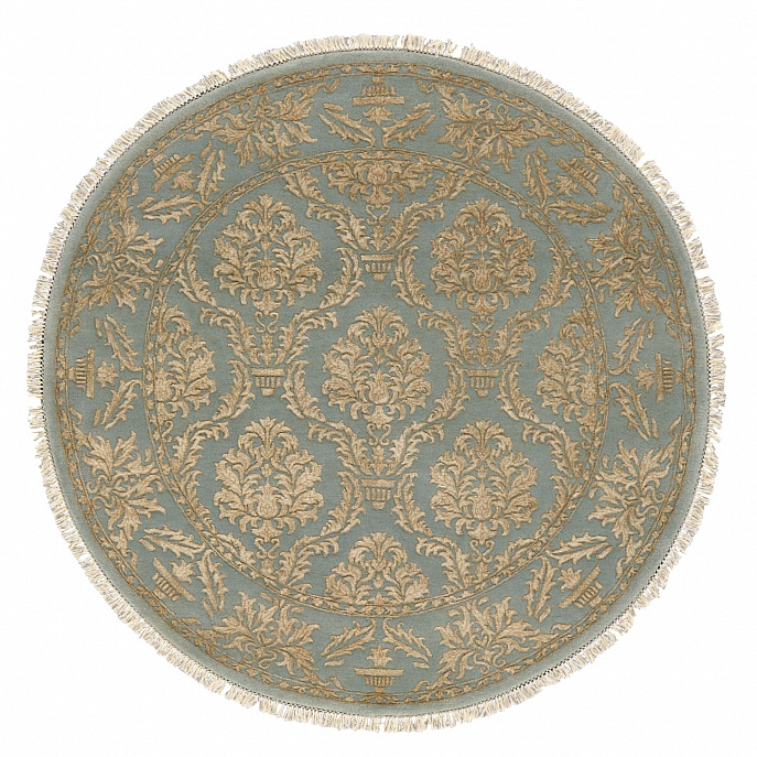 Индийский ковер из шерсти и арт-шёлка «KING OF AGRA» NO67-LBLU-LBLU14855(Round)
