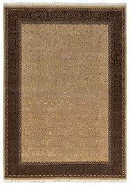 Индийский ковер из шерсти и арт-шёлка «KING OF AGRA» RO1-GLD-BRN 1