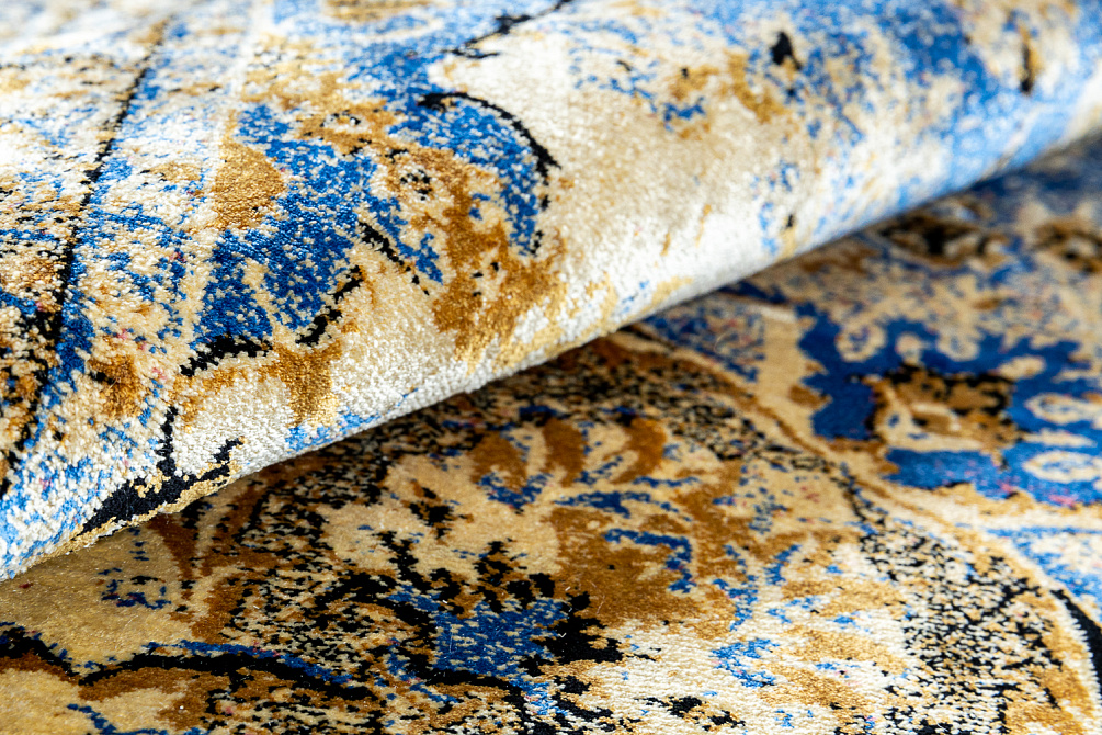 Иранский ковёр из шёлка и модала «MASTERPIECE QUM» 081-21-VINTAGE BLUE