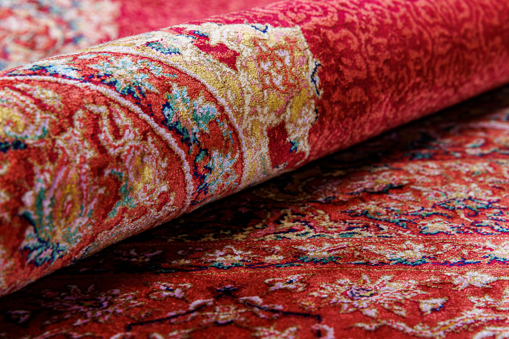 Иранский ковёр из шёлка и модала «MASTERPIECE QUM» 019-21-TORANJ-RED