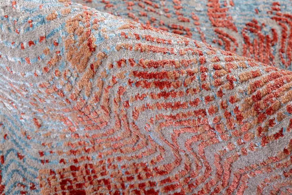 Индийский ковер из шерсти и бамбукового шёлка «UNSTRING» SRB726-CGRAY-CTAN